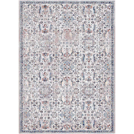 Sara floral white colorful soft and shinny carpet