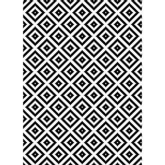 Dina geometric black and white soft and shinny carpet