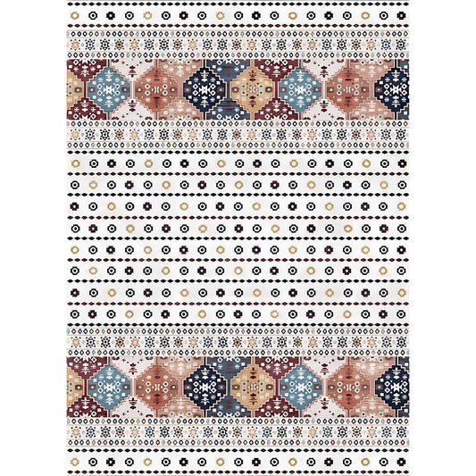 Nataly modern kilim white and colorful carpet