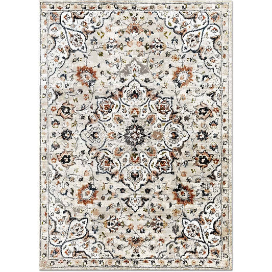 Huda vintage white beige soft carpet